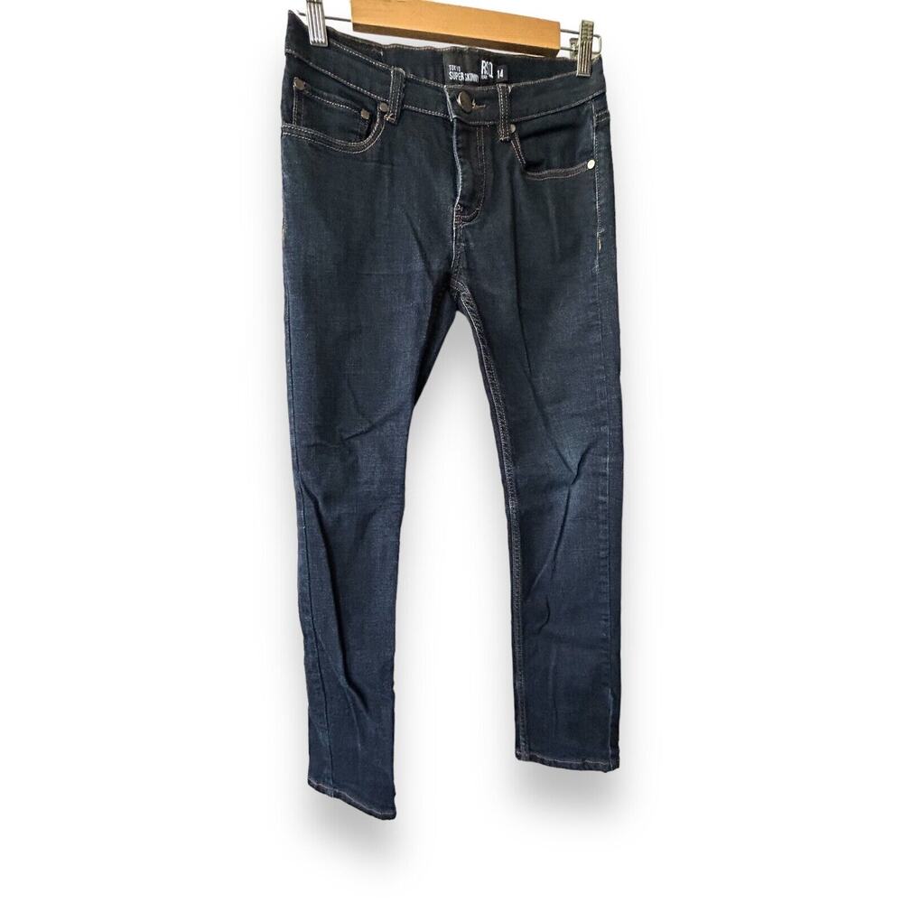 RSQ Jeans Tokyo Super Skinny Fit Med Blue Wash Denim Boys 14 (25x26.5)